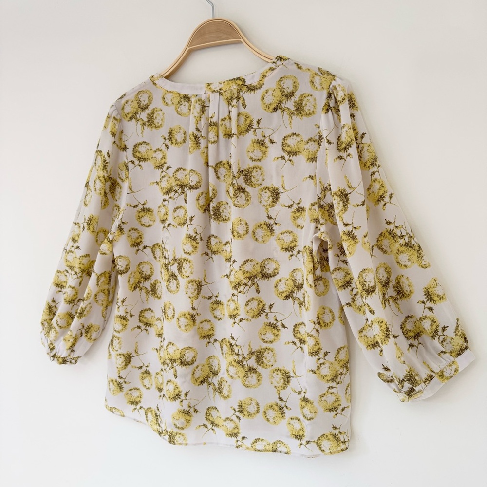 Boden Limited Edition Florence Yellow and Cream Dandelion Floral Top, Sz 10, EUC - Picture 9 of 12